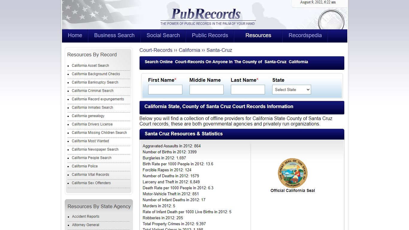 Santa Cruz County, California Court Records
